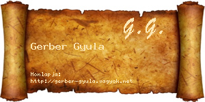Gerber Gyula névjegykártya